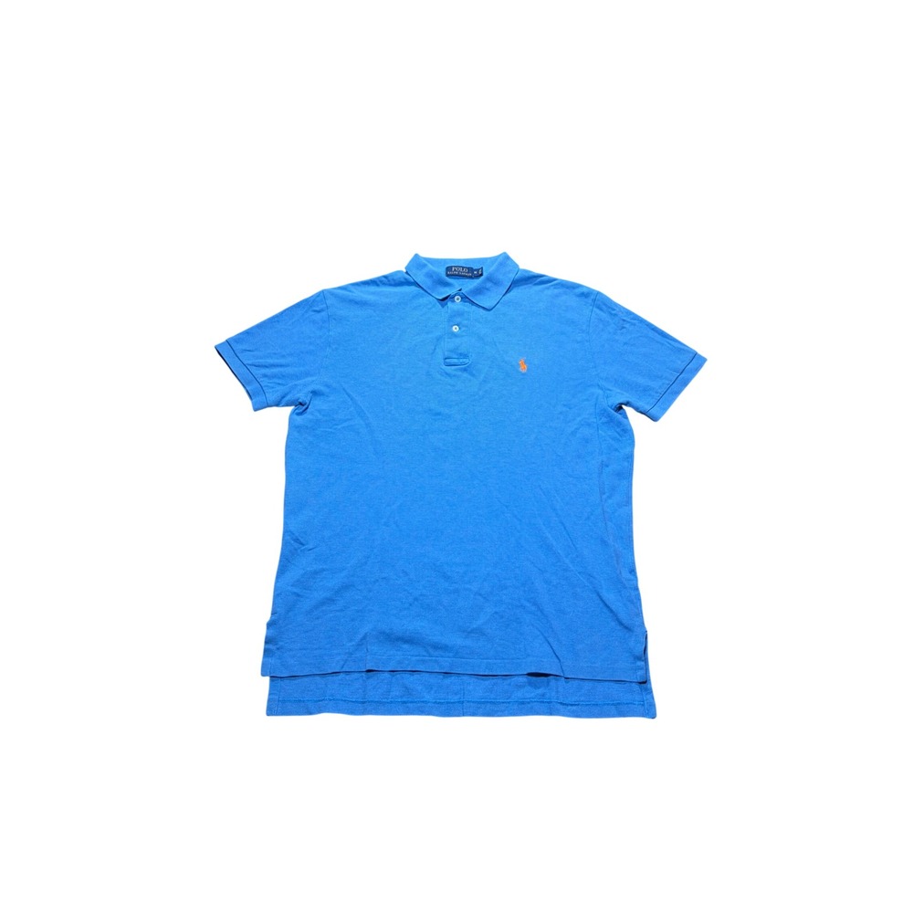 Vintage Polo Ralph Lauren Mens Medium Blue Short Sleeve Pique Polo Shirt